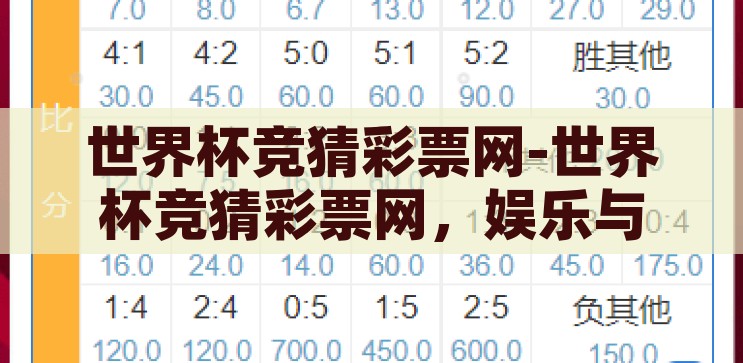 世界杯竞猜彩票网-世界杯竞猜彩票网，娱乐与激情的交汇点，世界杯竞猜彩票网，娱乐与激情的碰撞之地