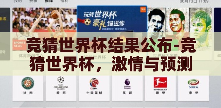 竞猜世界杯结果公布-竞猜世界杯，激情与预测的碰撞，竞猜世界杯，激情与预测的碰撞