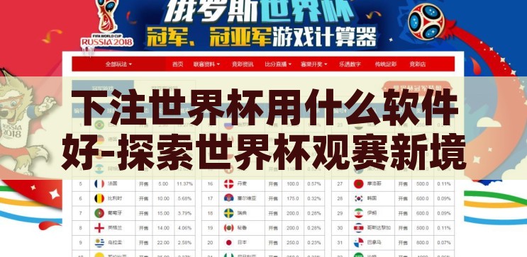 下注世界杯用什么软件好-探索世界杯观赛新境界，优选下注软件指南，探索世界杯观赛新境界，优选下注软件指南