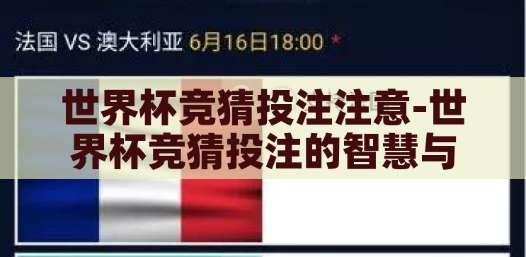 世界杯竞猜投注注意-世界杯竞猜投注的智慧与谨慎，世界杯竞猜投注，智慧与谨慎的平衡