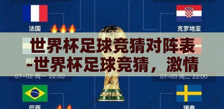世界杯足球竞猜对阵表-世界杯足球竞猜，激情与智慧的碰撞，世界杯足球竞猜，激情与智慧的碰撞