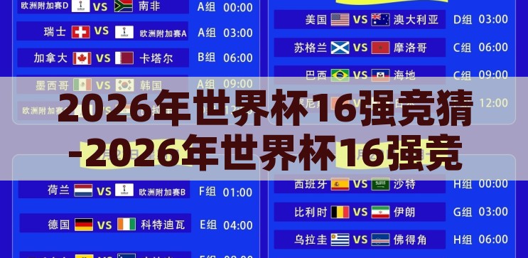 2026年世界杯16强竞猜-2026年世界杯16强竞猜，群雄逐鹿，谁将笑到最后？2026年世界杯16强竞猜，群雄逐鹿，谁将笑到最后？