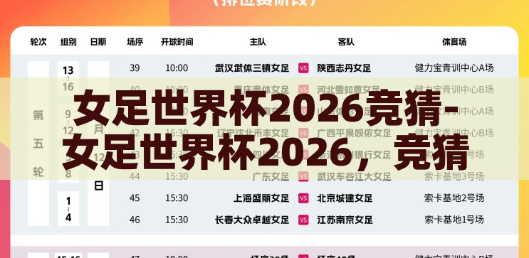 女足世界杯2026竞猜-女足世界杯2026，竞猜与展望的交响曲，女足世界杯2026，竞猜与展望的交响乐章