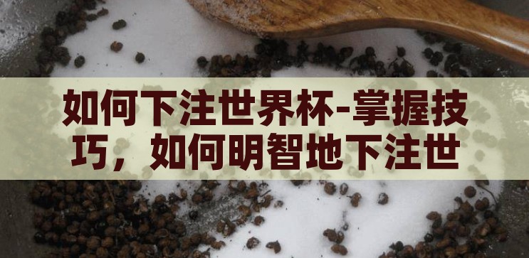 如何下注世界杯-掌握技巧，如何明智地下注世界杯，掌握技巧，明智下注世界杯的秘诀